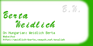 berta weidlich business card